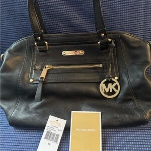 Black Leather Michael Kors Handbag * missing shoulder strap*